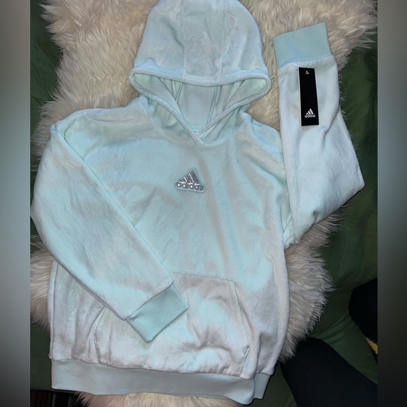 NWT Adidas Ice Mint Fuzzy Sweatshirt - Picture 1 of 4